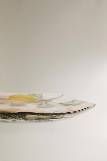 GLASS SERVICE PLATE WITH LEMONS -  by Zara - Image 3