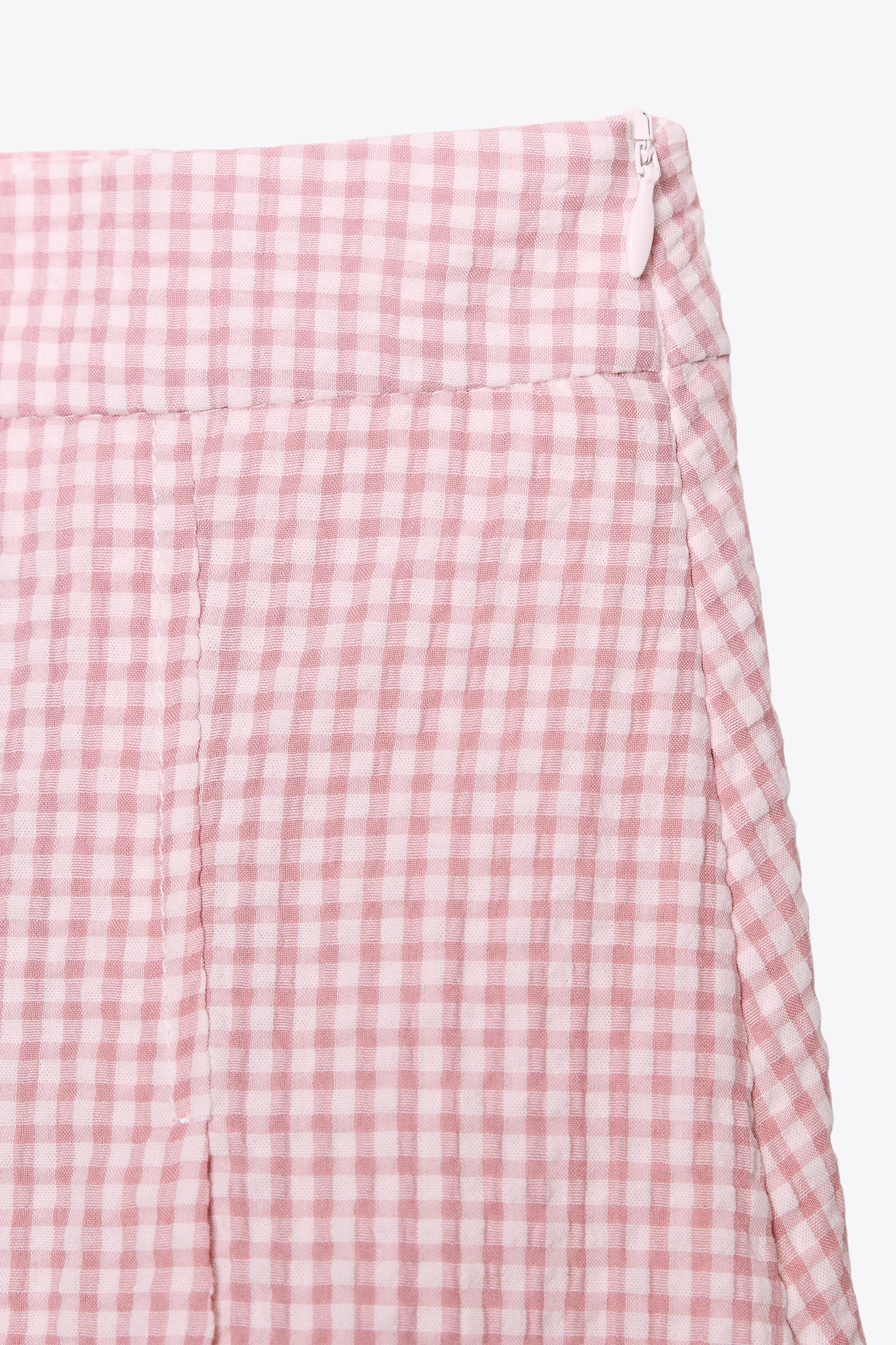 ギンガムチェック柄スコート - ピンク/ホワイト | ZARA Japan / 日本