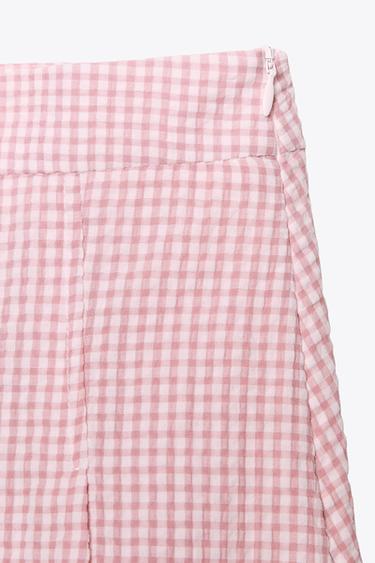JUPE-CULOTTE À CARREAUX VICHY - Rose / Blanc de Zara - Image 7