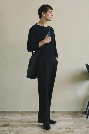 LEATHER TOTE BAG - Black by Zara - Image 0