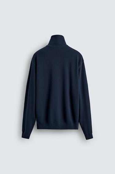 SWEAT PIQUÉ COL ZIPPÉ - Bleu marine de Zara - Image 6