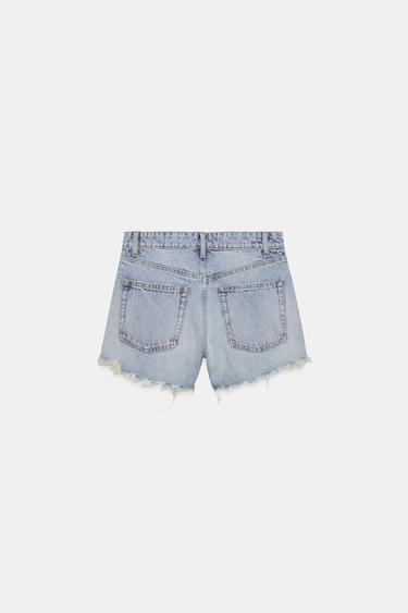 SHORT EN DENIM TRF COURBÉ TAILLE HAUTE - Bleu clair de Zara - Image 7