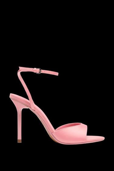 SATIN STILETTO HEEL SANDALS - Pink by Zara - Image 0