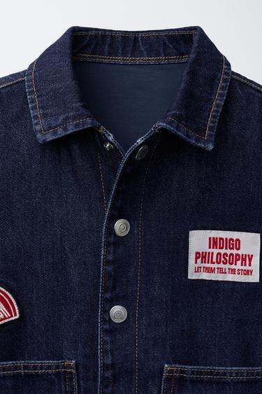 DENIM JACKET WITH PATCHES - Blue by Zara - Image 2