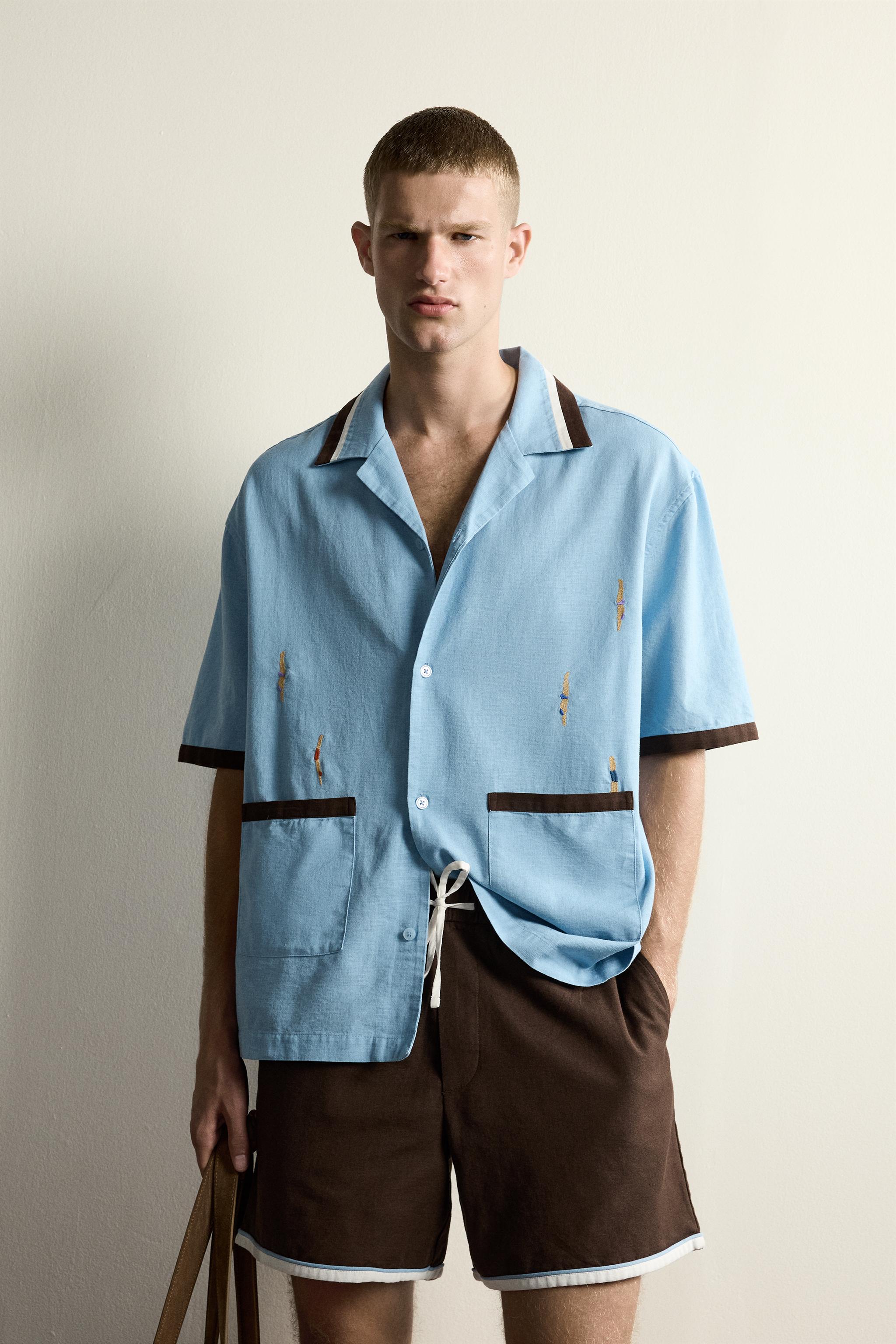 SWIMMER EMBROIDERY RELAXED FIT SHIRT