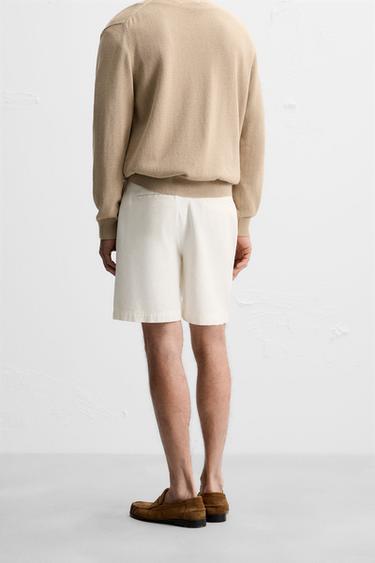 BERMUDA STRUCTURÉ CANVAS - Blanc cassé de Zara - Image 2