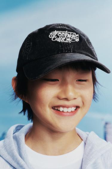 CASQUETTE EFFET DÉLAVÉ INSCRIPTION BRODÉE - Noir de Zara - Image 4