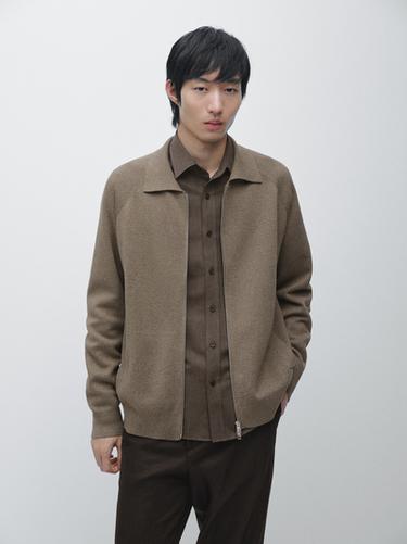 Zara Cotton blend zip-up knit cardigan - 548