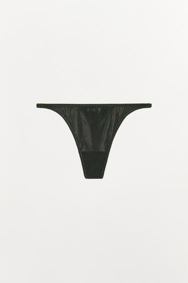 TANGA TERCIOPELO - Verde de Zara
