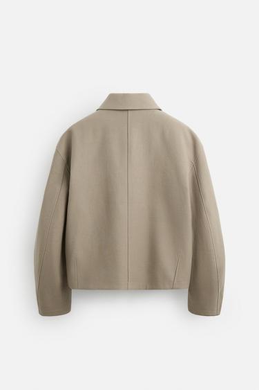 CONTRAST RELAXED FIT JACKET - Taupe grey by Zara - Image 7