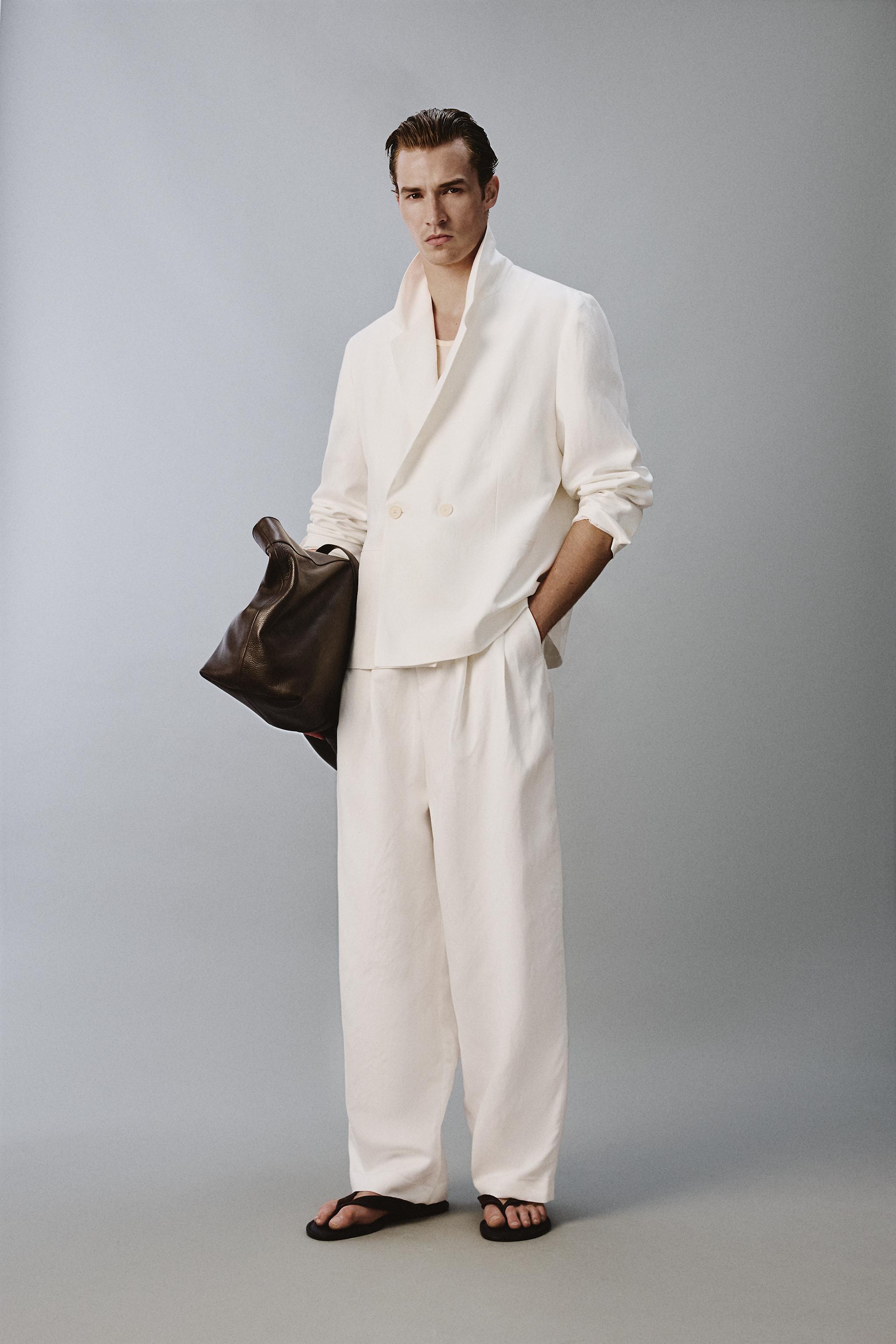 RELAXED FIT VISCOSE - LINEN SUIT BLAZER