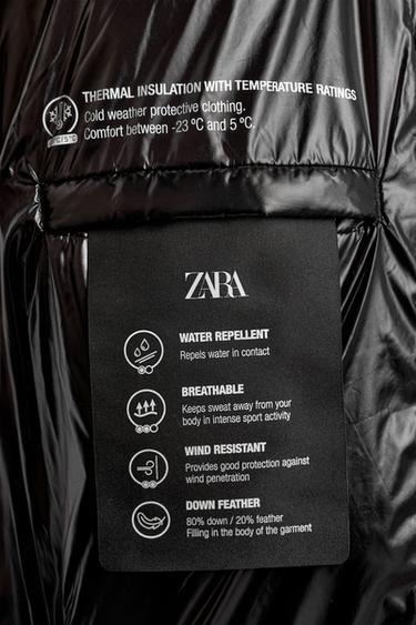 100% FEATHER WATER-REPELLENT DOWN JACKET - Black by Zara - Image 12