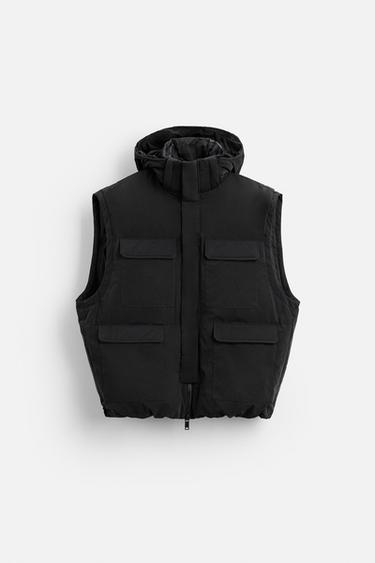 DOUDOUNE SANS MANCHES REMBOURRÉE ET IMPERMÉABLE - Noir de Zara