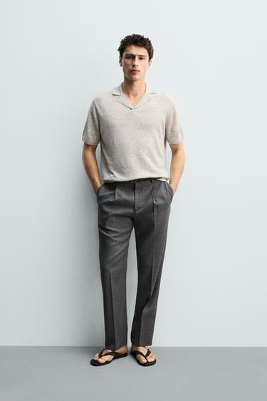 PANTALÓN REGULAR FIT 100% LANA - Gris de Zara