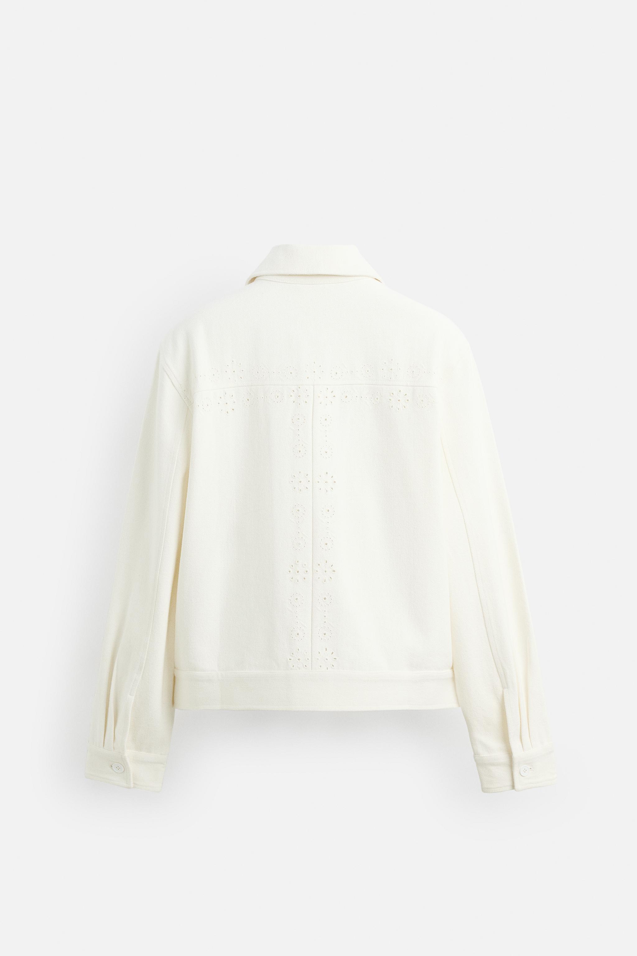 ダイカット刺繍パッチワークジャケット - オフホワイト | ZARA