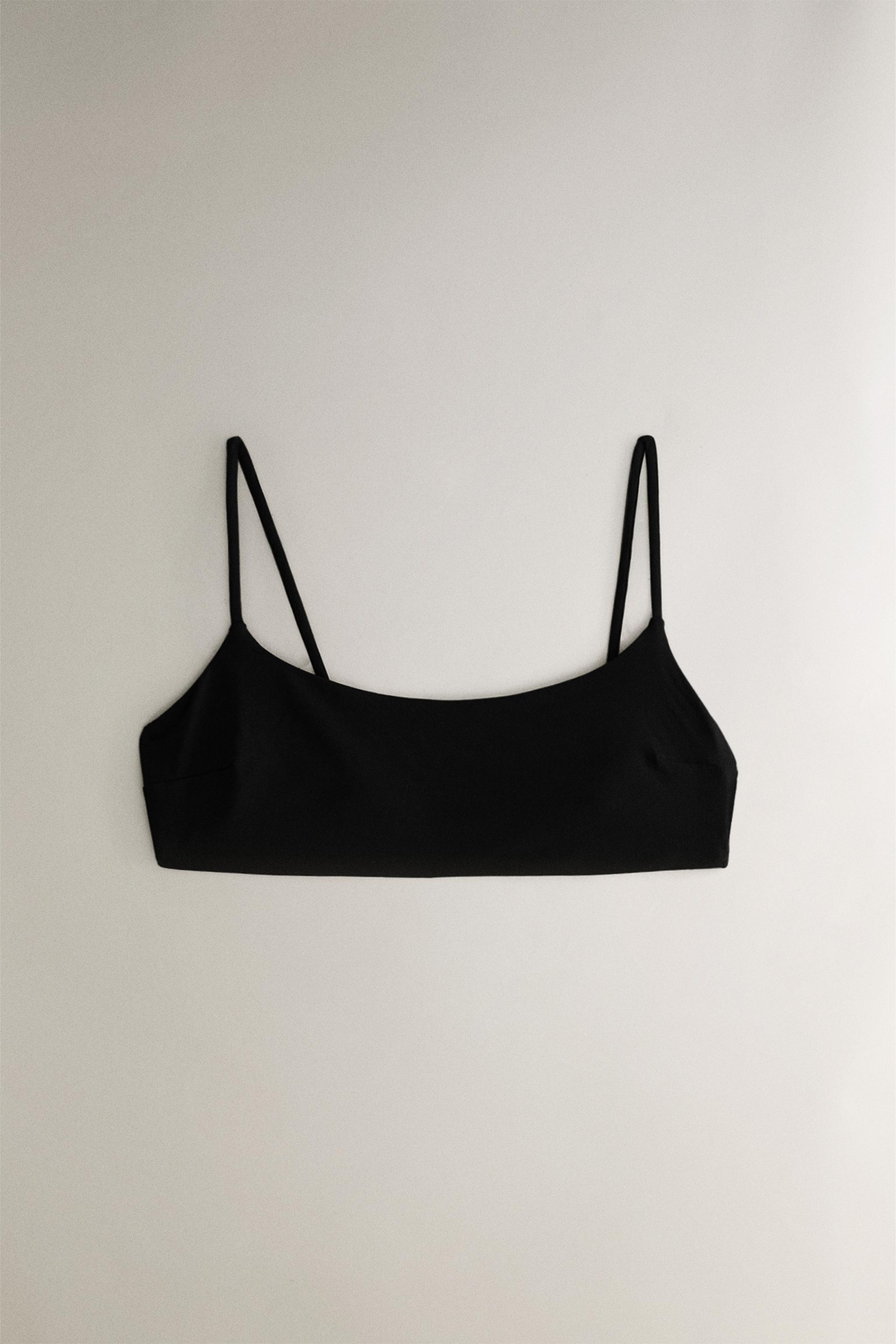 BEACH BIKINI TOP WITH A STRAIGHT NECKLINE - Black | ZARA