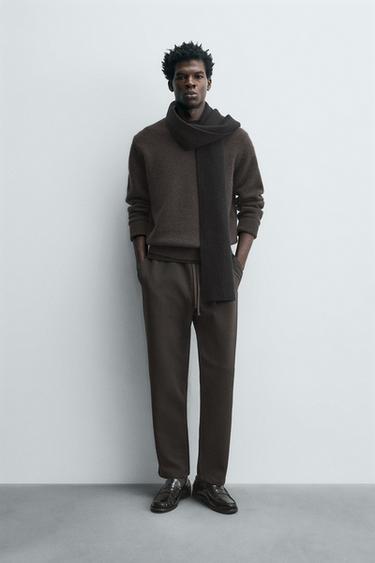 COMFORT JOGGER WAIST TROUSERS - Dark brown by Zara