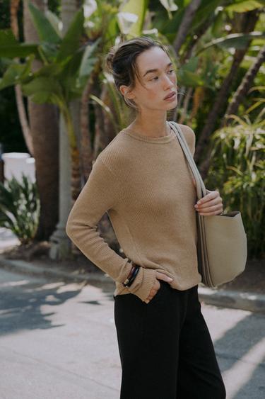 BOLSO MAXI SHOPPER - Beige de Zara