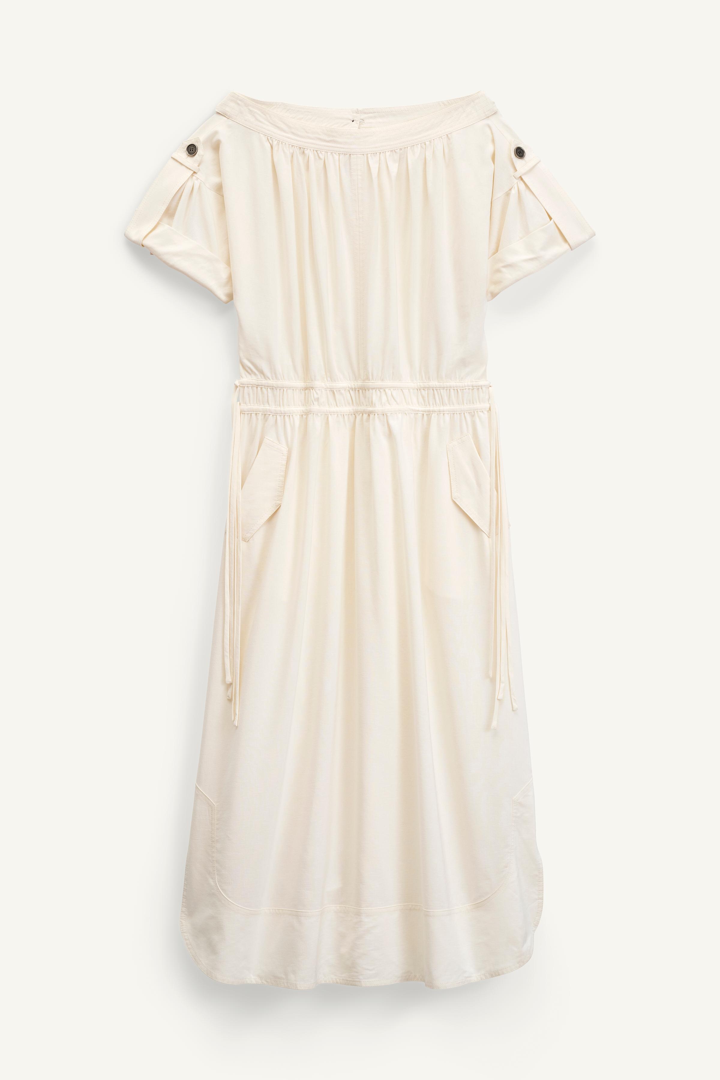 ワンピース ZARA SRPLS FF SHLDR DRSS 14 2699/215 FF SHLDR DRSS 14 - Oyster-white | ZARA United States