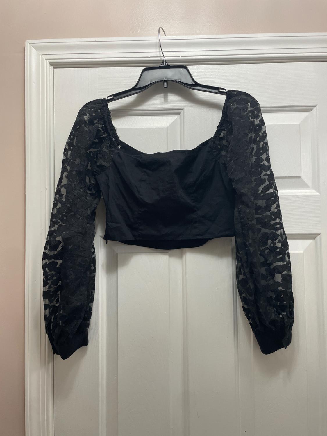 CONTRASTING ORGANZA TOP - Image 2