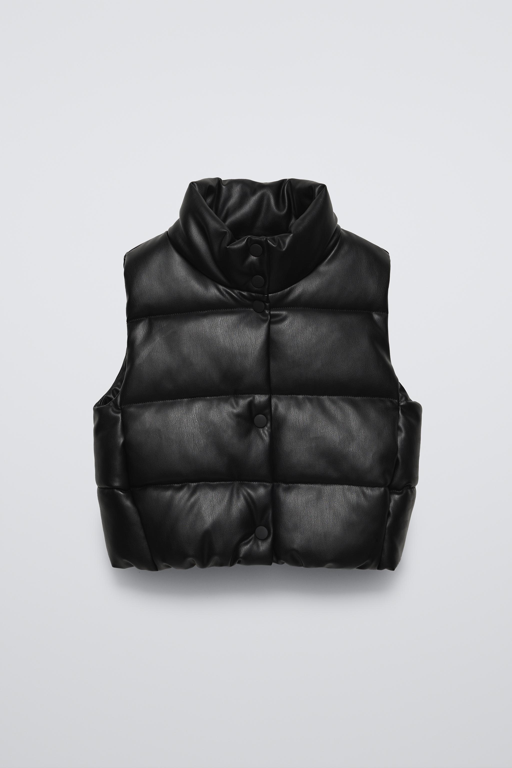 FAUX LEATHER PUFFER VEST Black ZARA United States