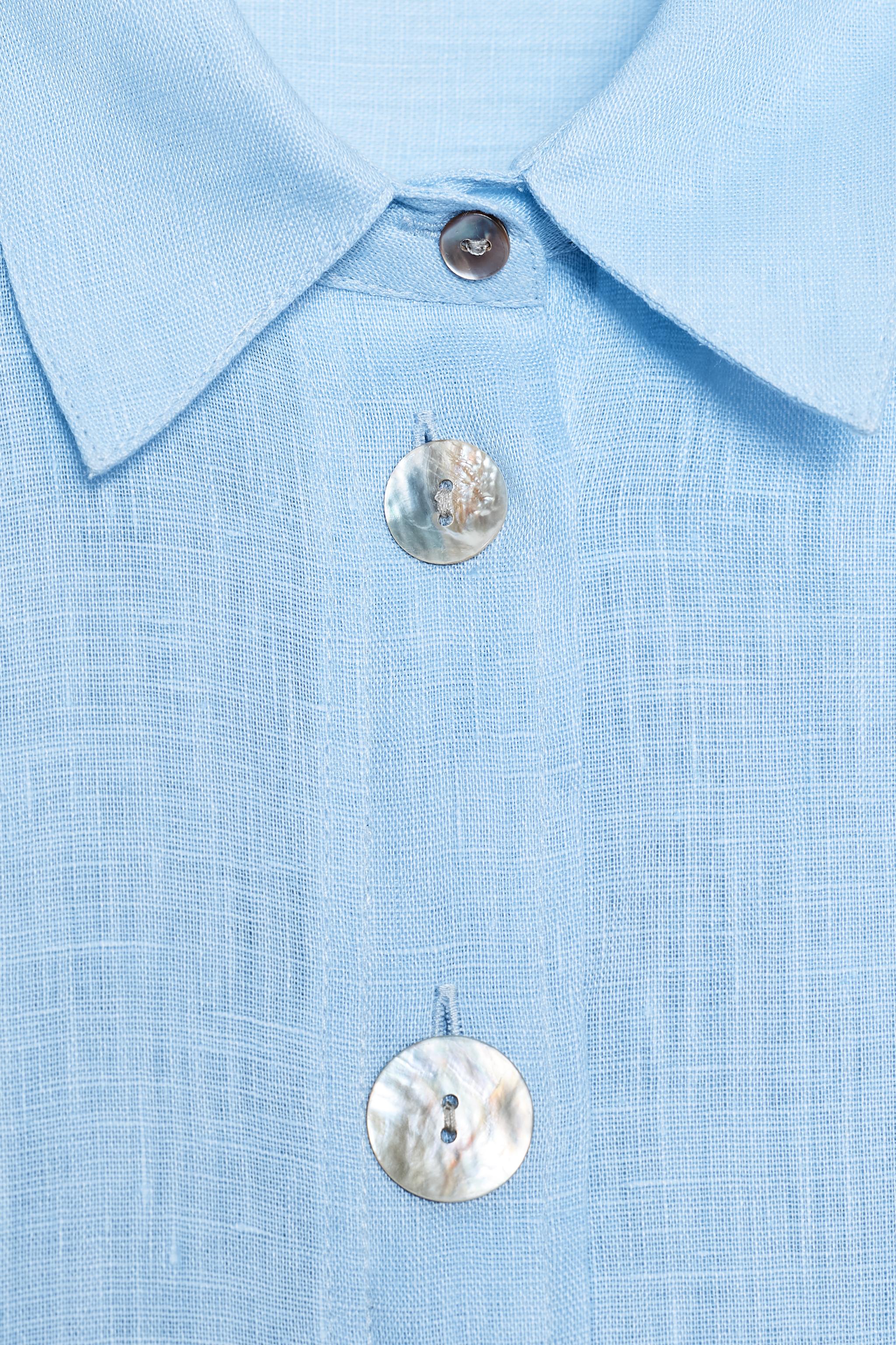 100% LINEN SHIRT WITH MIXED BUTTONS