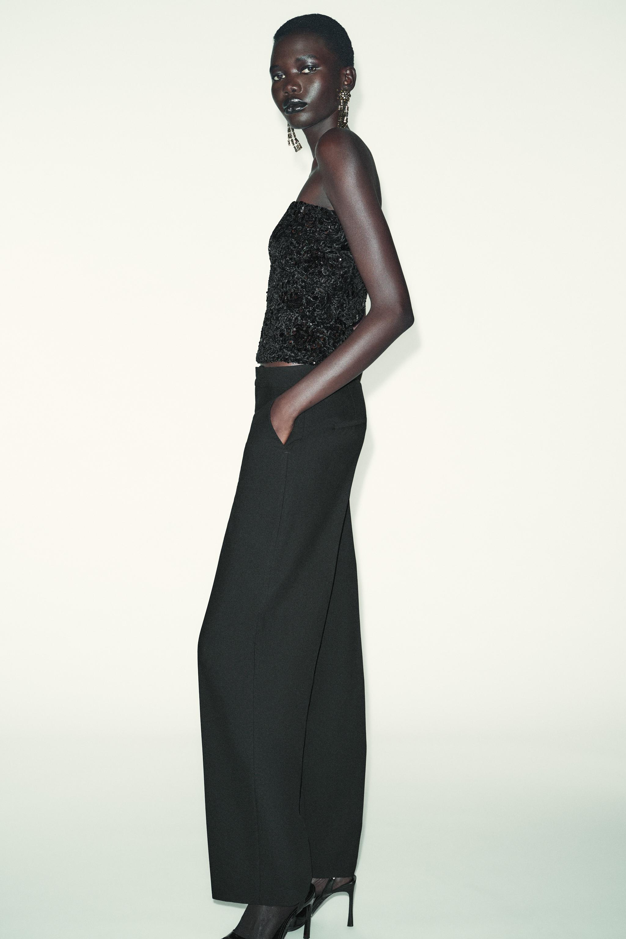 HIGH-WAISTED STRAIGHT LEG PANTS