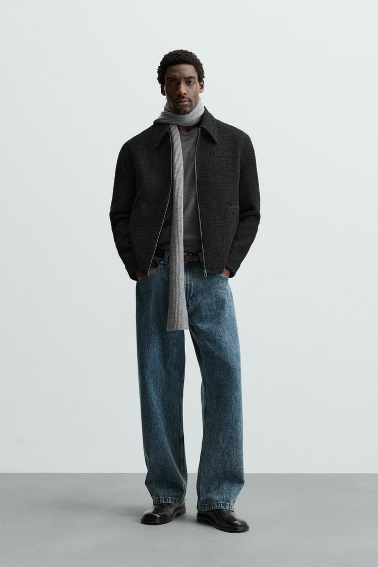 TEXTURED ZIP-UP OVERSHIRT