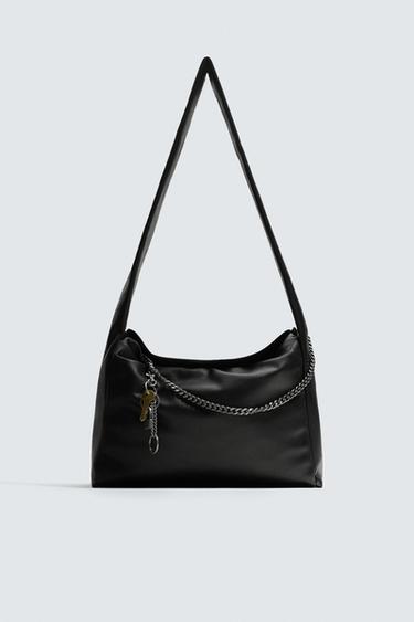 Zara CHAIN CROSSBODY BAG - Black