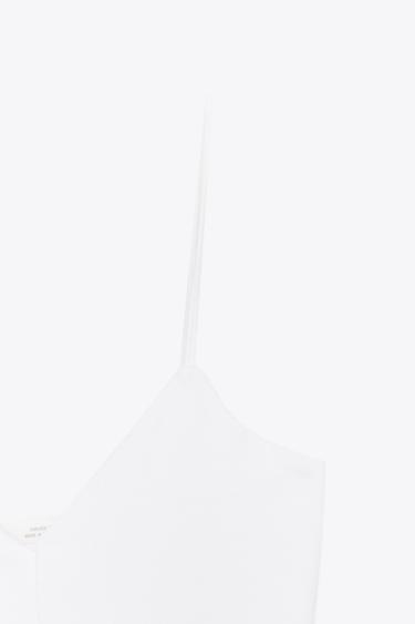 STRAPPY COTTON TOP - White by Zara - Image 7