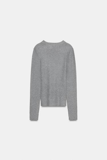 EXTRA FINE KNIT TOP - Grey de Zara - Image 5