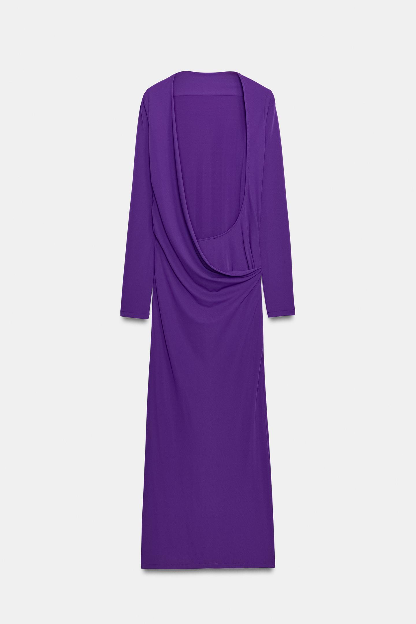 Женское платье Zara Draped Open-Back, цвет: Фиолетовый — фото 7