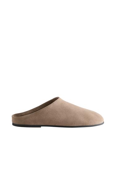 MINIMALISTISCHE LEREN CLOGS - Grijs van Zara