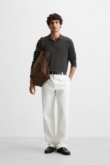 PANTALÓN CHINO STRAIGHT FIT - Vainilla de Zara - Imagen 0