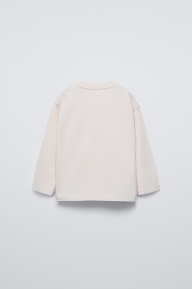 PLAIN T-SHIRT WITH LABEL - White by Zara - Image 1