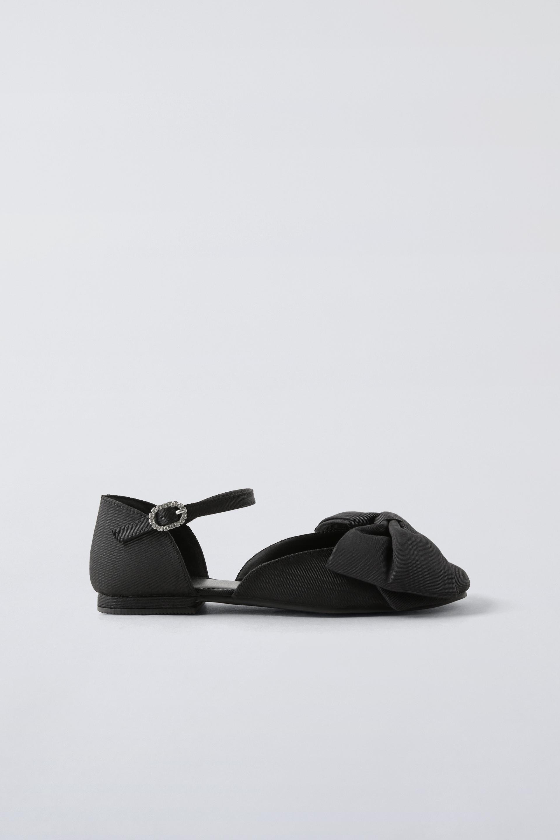 LARGE BOW FLATS - Black | ZARA Canada