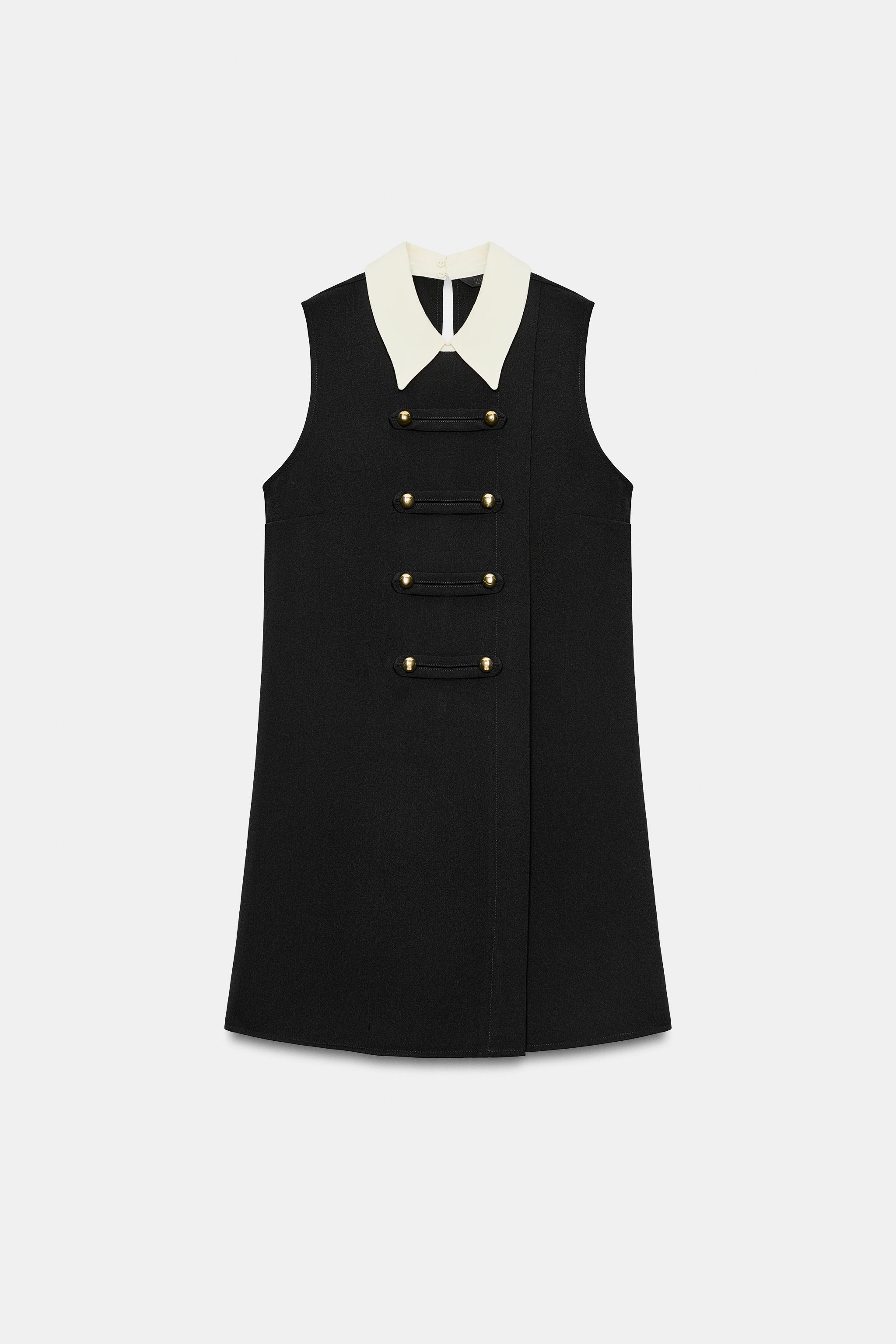 Женские платья Zara FROG FASTENING SHORT DRESS — фото 7