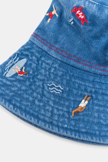 CHAPEAU BOB BRODERIES - Bleu de Zara - Image 3