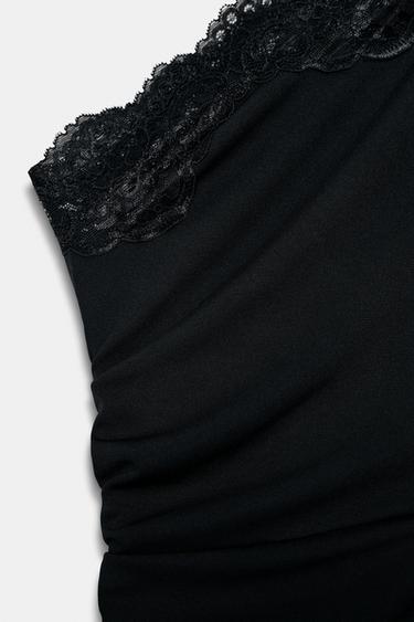 CUT-OUT LACE DRESS - Black by Zara - Image 6