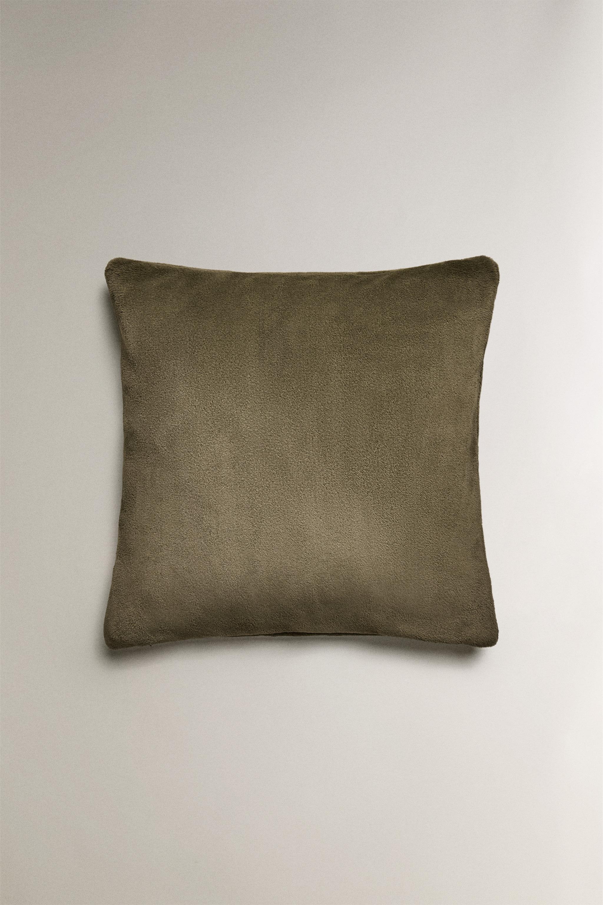 フェイクファー クッションカバー - グリーン | ZARA Japan / 日本