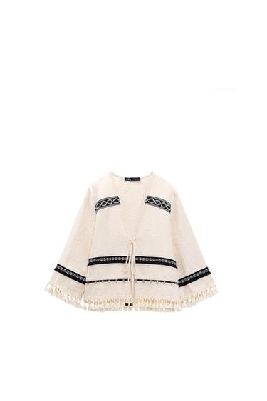 CHAQUETA ABIERTA FLECOS