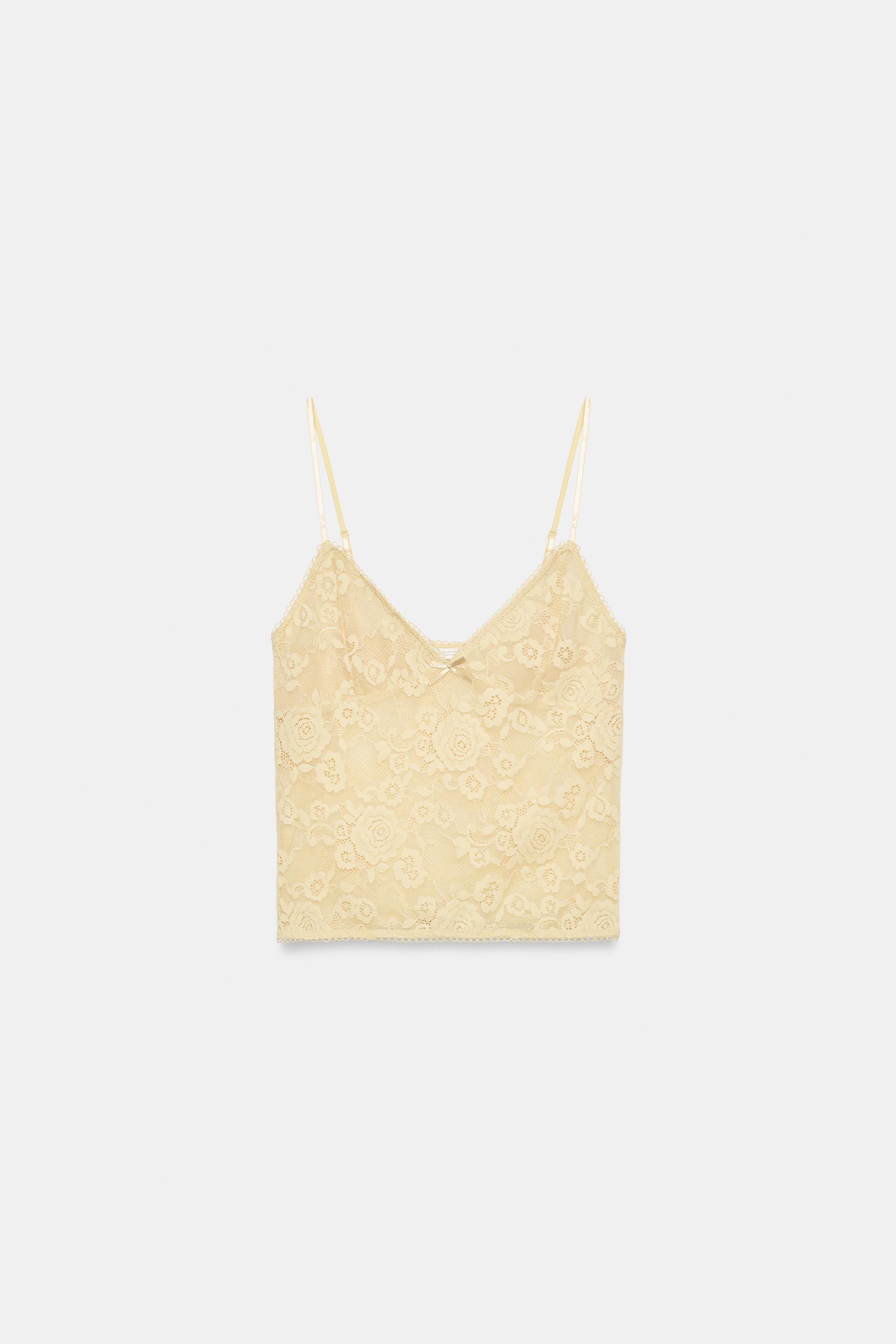 TOP À BRETELLES EN DENTELLE