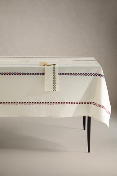 NAPPE COTON DIMENSIONS - Blanc / Vert de Zara - Image 4