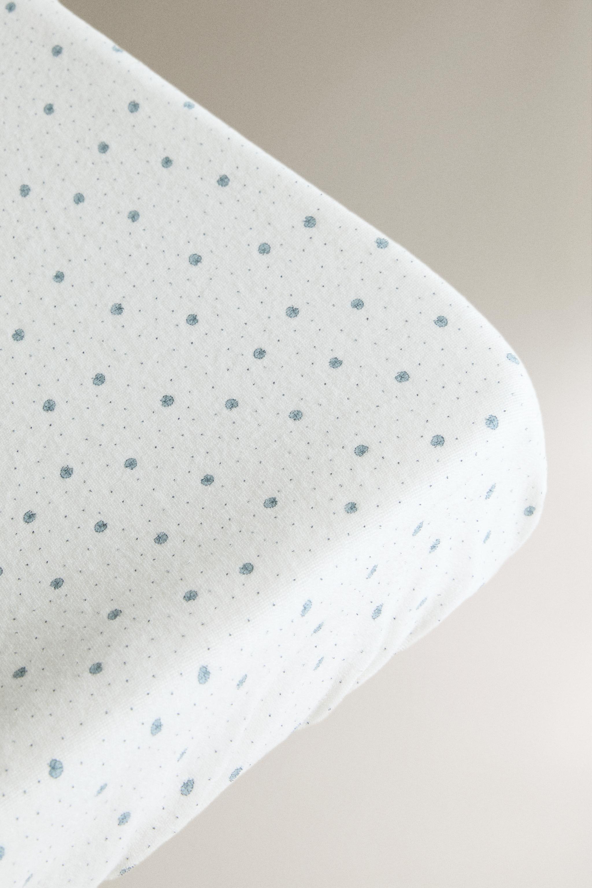 LEAF PRINT BABY CHANGING MAT COVER — Ecru (alternate view)
