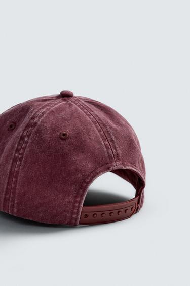 WASHED CAP WITH SLOGAN - Red by Zara - Image 6