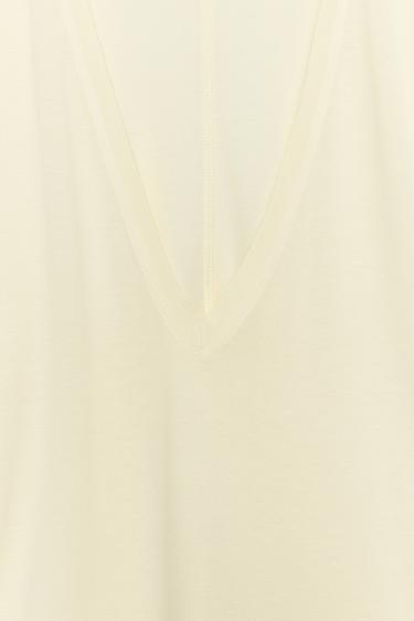 HAUT FLUIDE COL EN V - Jaune de Zara - Image 7