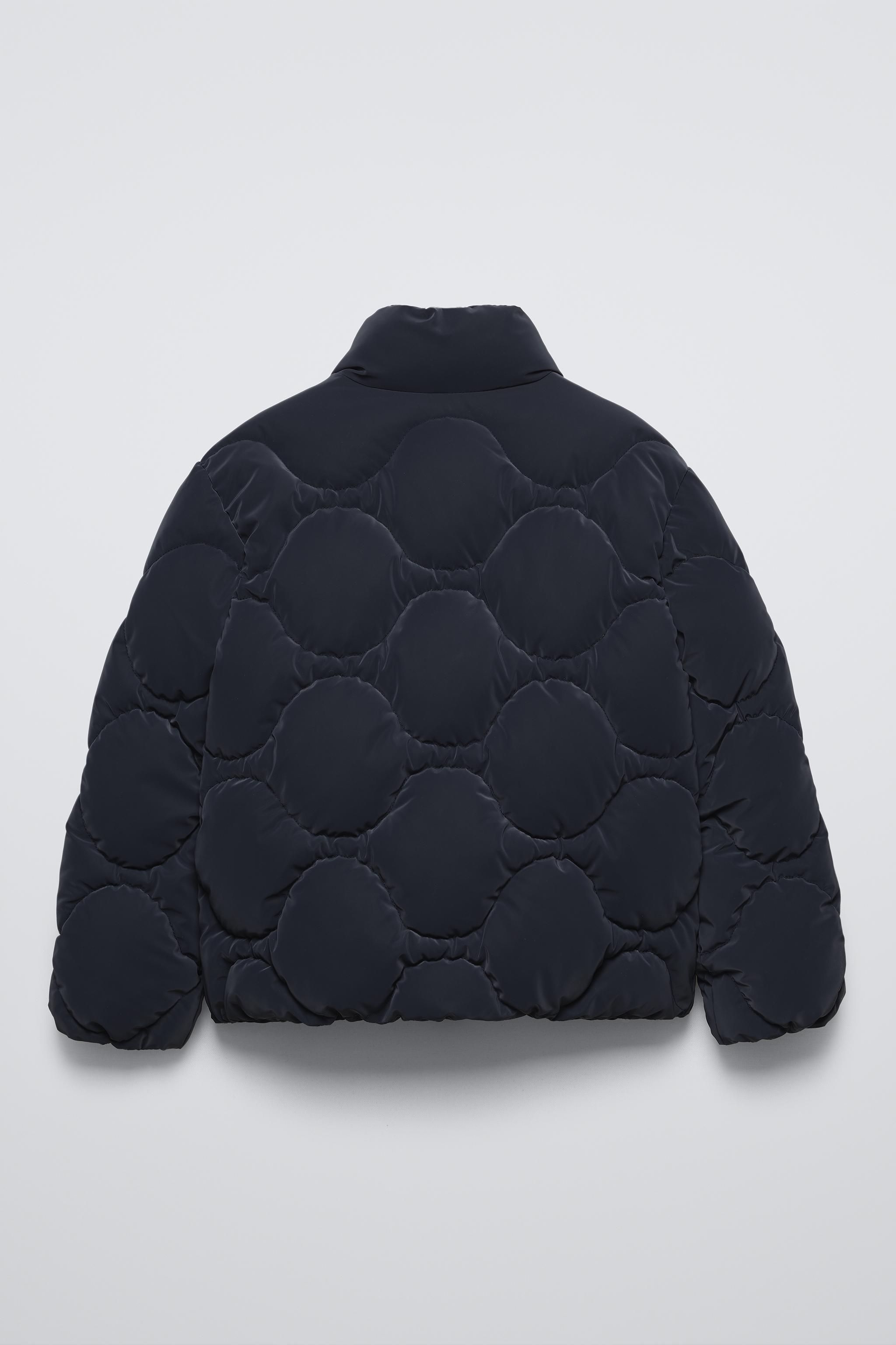 PUFFER COAT WITH RUBBERISED DETAIL Navy blue ZARA UAE Dubai Sharjah Ajman UAQ Fujairah