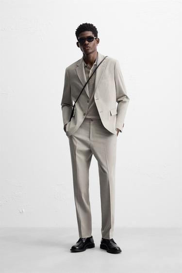 TEXTURED SUIT TROUSERS - Greyish by Zara - Image 0