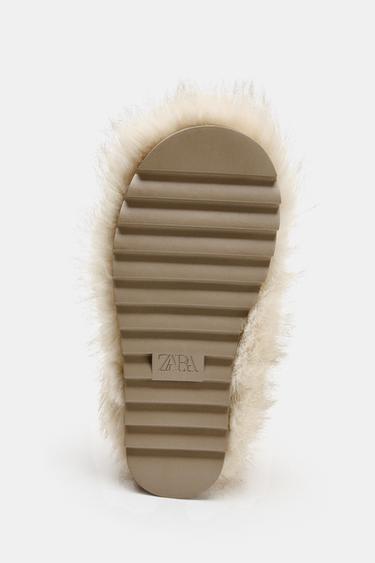 BOTTES EFFET FOURRURE AVEC BRIDE COLLECTION SKI - Blanc écru de Zara - Image 11