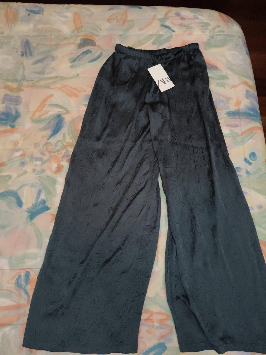 CREASED-EFFECT SATIN TROUSERS - Image 3